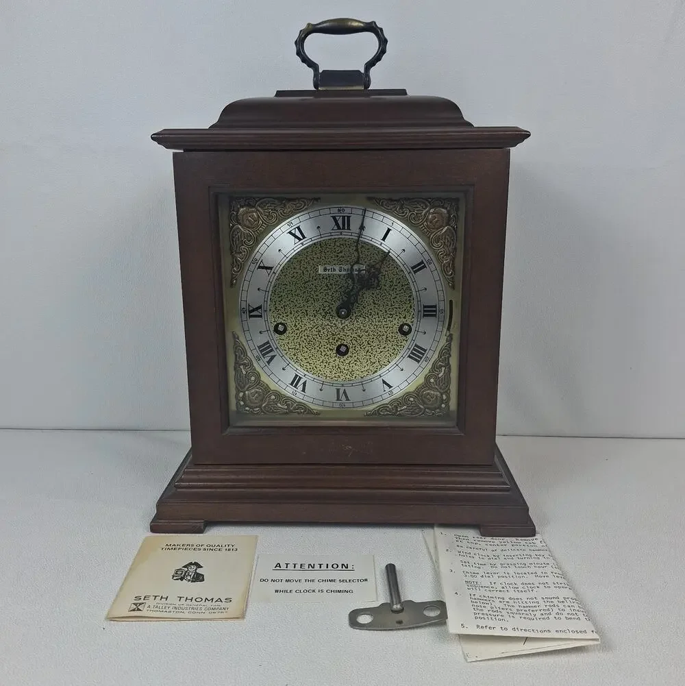 Vintage Seth Thomas Legacy 3W Mantel Clock Model 1314 German Movement Chime